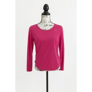 Hue Pink Fleece Pajama Top | Long Sleeve Sleepwear | Size S